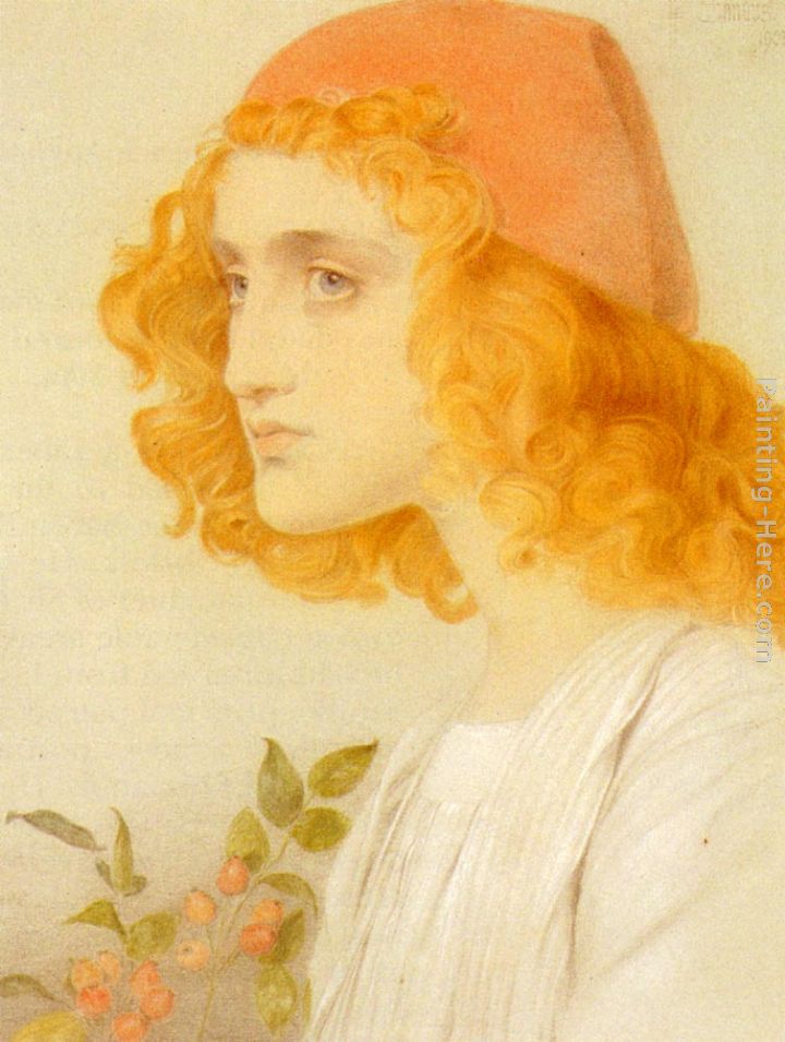The Red Cap painting - Anthony Frederick Sandys The Red Cap art painting